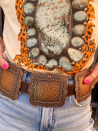 Square Concho Leather Belts - Ya Ya Gurlz