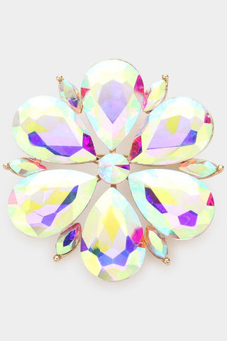 Teardrop Stone Accented Pin Brooch - Ya Ya Gurlz