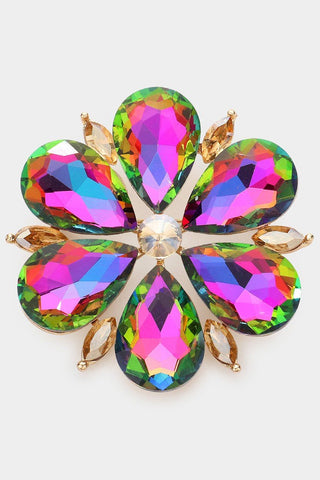 Teardrop Stone Accented Pin Brooch - Ya Ya Gurlz