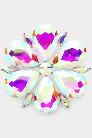 Teardrop Stone Accented Pin Brooch - Ya Ya Gurlz