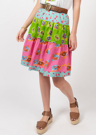 Tri- Print Tiered Skirt - Ya Ya Gurlz