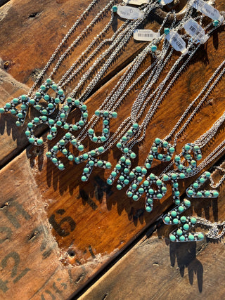 Turquoise Initial Necklace - Ya Ya Gurlz