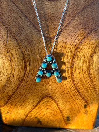 Turquoise Initial Necklace - Ya Ya Gurlz