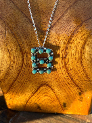 Turquoise Initial Necklace - Ya Ya Gurlz