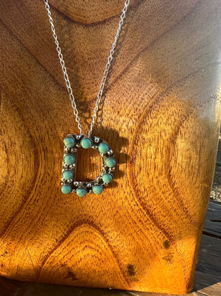 Turquoise Initial Necklace - Ya Ya Gurlz