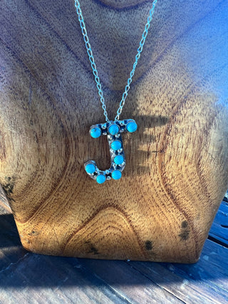 Turquoise Initial Necklace - Ya Ya Gurlz