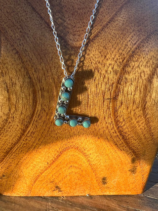 Turquoise Initial Necklace - Ya Ya Gurlz