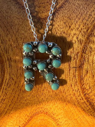 Turquoise Initial Necklace - Ya Ya Gurlz