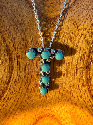 Turquoise Initial Necklace - Ya Ya Gurlz