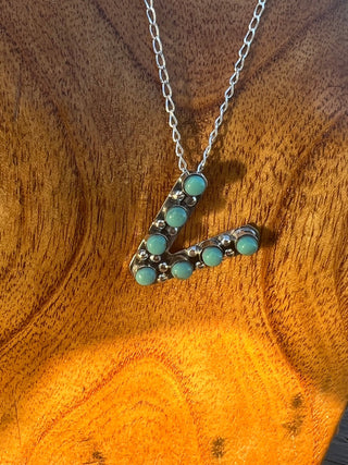 Turquoise Initial Necklace - Ya Ya Gurlz