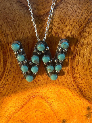 Turquoise Initial Necklace - Ya Ya Gurlz