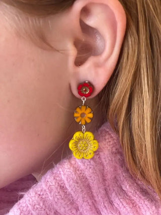 Flower Trio Earrings - Ya Ya Gurlz